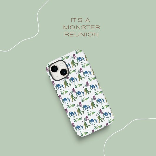 Monster Reunion Funny Ombre Creature Blue Green iPhone Hoesje