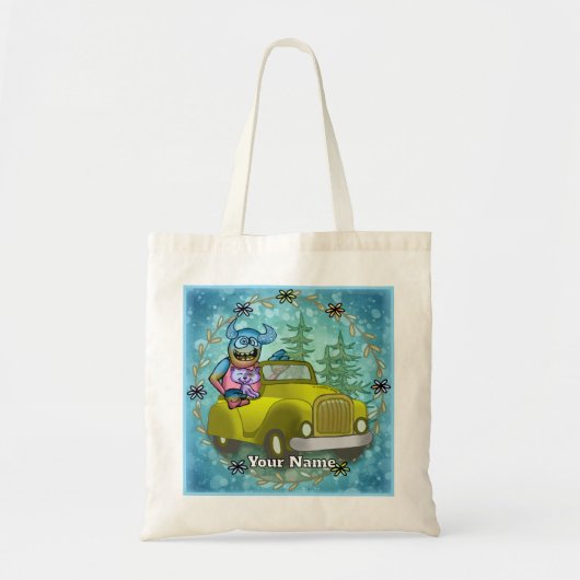 Monster rijdt auto tote bag (Voorkant)