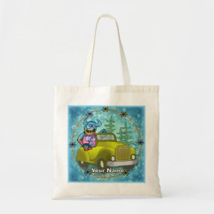 Monster rijdt in auto tote bag