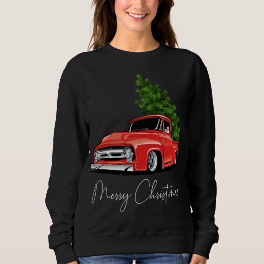 Monster Rode Vrachtwagen Kerstboom Xmas Trui (Voorkant)