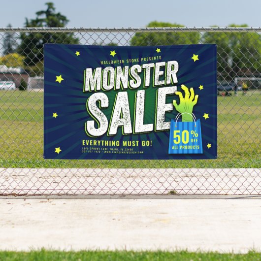 Monster Sale Halloween Retail Advertentie Spandoek (Insitu)