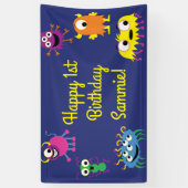 Monster Schattige Grappig Verjaardagsfeestje Thema Spandoek (Verticaal)