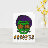 Monster schedel Broster Broer Halloween Matching F Kaart (Gele Bloem)