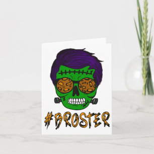 Monster schedel Broster Broer Halloween Matching F Kaart