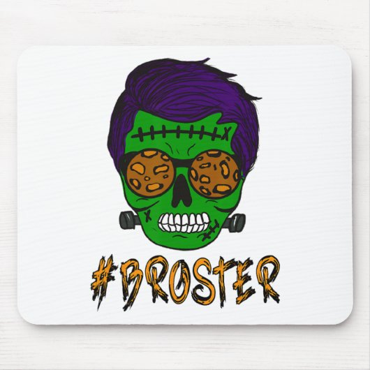 Monster schedel Broster Broer Halloween Matching F Muismat (Voorkant)