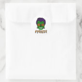 Monster schedel Broster Broer Halloween Matching F Ronde Sticker (Tas)