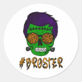Monster schedel Broster Broer Halloween Matching F Ronde Sticker (Voorkant)