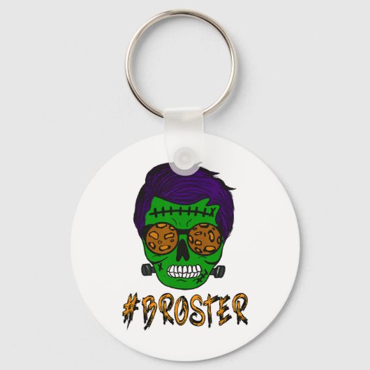 Monster schedel Broster Broer Halloween Matching F Sleutelhanger (Voorkant)