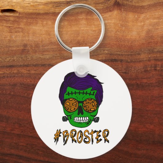 Monster schedel Broster Broer Halloween Matching F Sleutelhanger (Voorkant)
