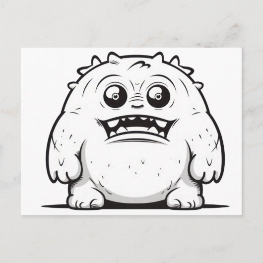 Monster schets klein briefkaart (Voorkant)