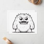 Monster schets klein notitiekaartje (Voorkant / Achterkant in situ)