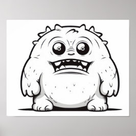 Monster schets klein poster