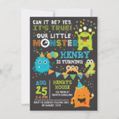 Monster Second Birthday Invitation, Monster Invite Kaart (Voorkant)