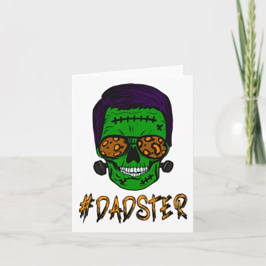 Monster Skull Dadster Vader Leven Halloween Matchi Kaart (Voorkant)