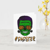 Monster Skull Dadster Vader Leven Halloween Matchi Kaart (Gele Bloem)
