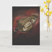 Monster Skull Halloween Kaart (Gele Bloem)