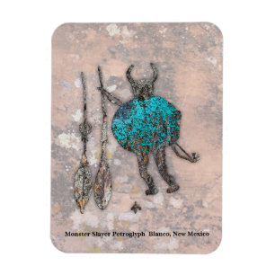 Monster Slayer Petroglyph - Blanco, New Mexico Ma Magneet