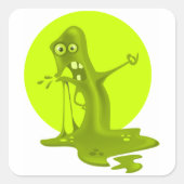 Monster Slime Vierkante Sticker (Voorkant)