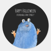 Monster Snoep Happy Halloween Ronde Sticker (Voorkant)