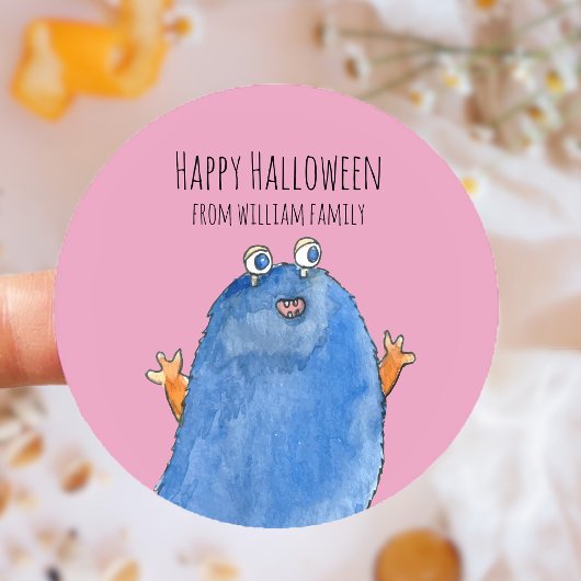 Monster Snoep Happy Halloween Ronde Sticker