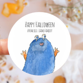 Monster Snoep Happy Halloween Ronde Sticker