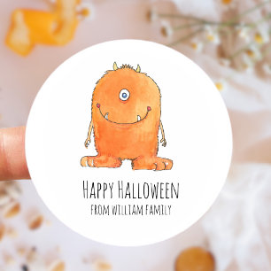 Monster Snoep Happy Halloween Ronde Sticker