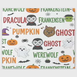 Monster Snoep Parade voor Halloween Cadeaupapier