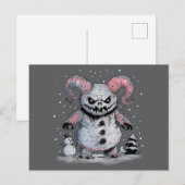 Monster Snowman Briefkaart (Voorkant / Achterkant)