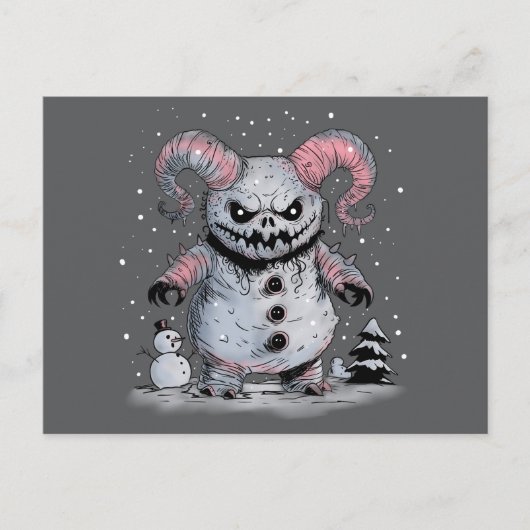 Monster Snowman Briefkaart (Voorkant)