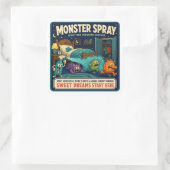 Monster spuitfles vierkante sticker (Tas)