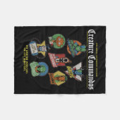 Monster Squad Badges Ontwerp Fleece Deken (Voorkant (Horizontaal))