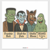 Monster Squad Portret | Schattigee Halloween kunst Sticker (Vel)