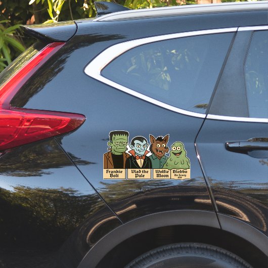 Monster Squad Portret | Schattigee Halloween kunst Sticker (Auto Zijkant)