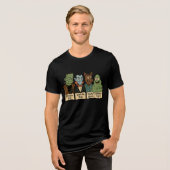 Monster Squad Portret | Schattigee Halloween kunst Tri-Blend Shirt (Voorkant volledig)