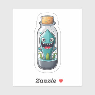 Monster Squid In Een Jar Sticker