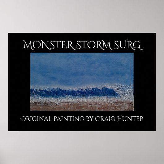 Monster storm surfen poster (Voorkant)