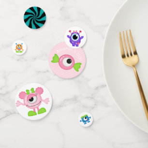 Monster thema feestje voor kleine meisjes confetti
