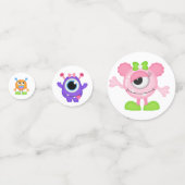 Monster thema feestje voor kleine meisjes confetti (Achterkanten)