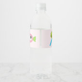 Monster thema feestje voor kleine meisjes waterfles etiket (Achterkant)