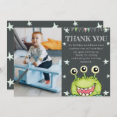 Monster Thema Foto Verjaardag Bedankkaart (Voorkant / Achterkant)