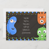 Monster Thema III Uitnodigingen voor verjaardagsfe (Achterkant)