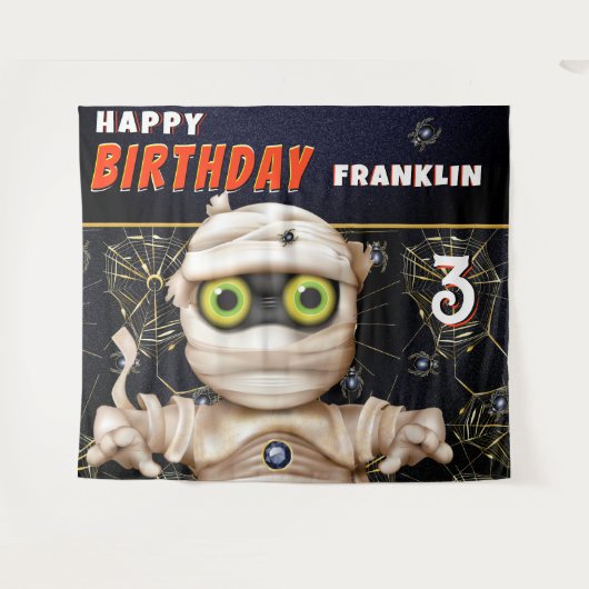 Monster Thema Kids Verjaardag Achtergrond Wandkleed (Voorkant (horizontaal))