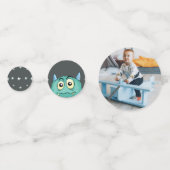 Monster thema verjaardag confetti (Achterkanten)