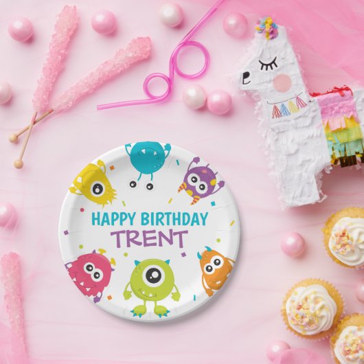 Monster Thema Verjaardagsfeestje Papier Bord (Feest)