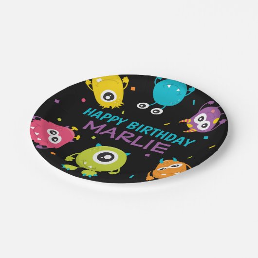 Monster Thema Verjaardagsfeestje Papier Bord (Gekanteld)