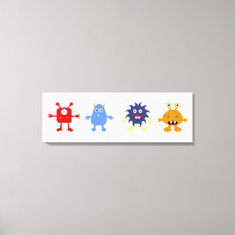 Monster Theme Baby Boy Room Wrapped Canvas
