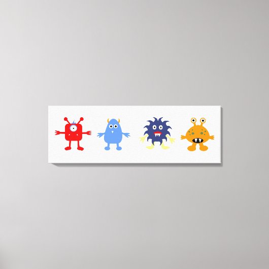 Monster Theme Baby Boy Room Wrapped Canvas (Voorkant)