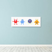 Monster Theme Baby Boy Room Wrapped Canvas Afdruk (Insitu (Houten vloer))