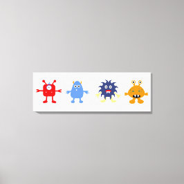 Monster Theme Baby Boy Room Wrapped Canvas Afdruk