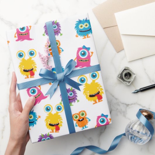 Monster Theme Verjaardagsfeestje Wrapping Paper Cadeaupapier (Geschenken)